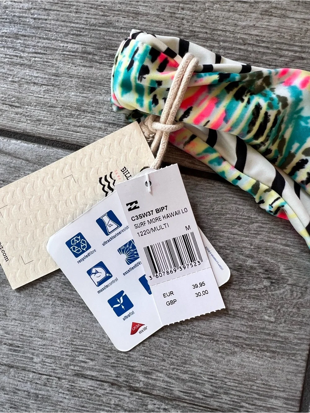 Billabong Bikini Set Size Medium NWT Tie Dye Reversible Bottoms Beach Surf